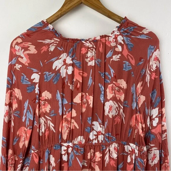 🦋Isabel Maternity Woven Floral Babydoll Top Chiffon Blouse Size XL - Picture 6 of 9